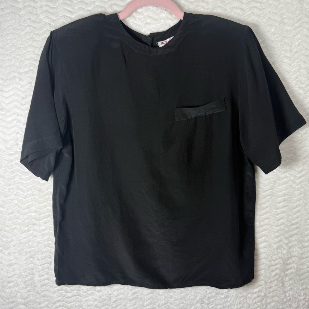 Jack Mulqueen Black 💯% Silk Tee. Absolutely gorgeous 😮‍💨🧡
